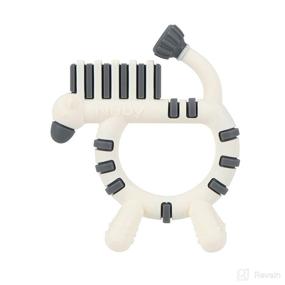 img 4 attached to 🦓 Nuby Geo Zoos Massaging Silicone Teether with Various Textures, recommended for babies aged 3 months and above – Zebra