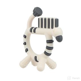 img 2 attached to 🦓 Nuby Geo Zoos Massaging Silicone Teether with Various Textures, recommended for babies aged 3 months and above – Zebra