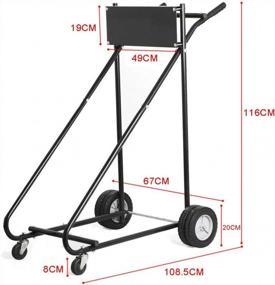 img 1 attached to Newsmarts 315LB Heavy Duty Outboard Motor Stand: Sturdy Engine Carrier Cart For Safe Boat Motor Storage And Transport