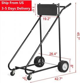 img 3 attached to Newsmarts 315LB Heavy Duty Outboard Motor Stand: Sturdy Engine Carrier Cart For Safe Boat Motor Storage And Transport