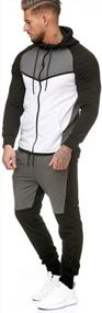 img 2 attached to Men'S Athletic Full Zip Tracksuit Set 2-Piece Jacket & Pants Jogging Sweatsuit Sportswear Slim Fit Activewear