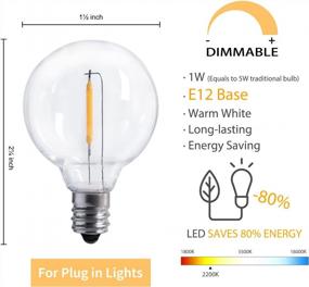 img 3 attached to 25 Pack Of Dimmable Brightown G40 LED Glass Replacement Light Bulbs For Indoor/Outdoor Decor With E12/C7 Candelabra Screw Base Sockets, 1W Globe Bulb, Warm White