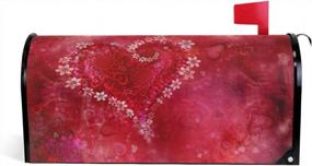 img 4 attached to Floral Love Heart Magnetic Mailbox Cover For Valentine'S Day Home Decor - Standard Size 20.8”(L) X 18”(W)