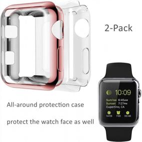 img 1 attached to Wolait Compatible With Apple Watch Screen Protector And Case, [2Pack] 38Mm Soft TPU Case With Built-In Screen Protector Compatible For IWatch Series 3 Series 2 Series 1 -Rose Gold+Clear