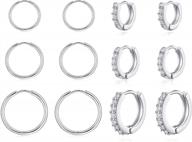 гипоаллергенные серьги-кольца papasgix со сверкающим кубическим цирконием для женщин и мужчин - легкий стиль huggie идеально подходит для хрящей и подарков логотип
