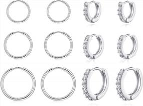 img 4 attached to Papasgix Hypoallergenic Hoop Earrings With Sparkling Cubic Zirconia For Women And Men - Lightweight Huggie Style Perfect For Cartilage And Gift Giving