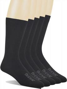 img 4 attached to Yomandamor Men'S 5 Pack Bamboo Mid-Calf Dress Socks,Size 10-13