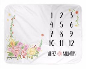 img 1 attached to Premium Fleece Monthly Milestone Blanket For Baby Boy Or Girl With Floral Design - Large 60 X 40 Size - Won'T Wrinkle Or Fade - Ideal Photo Prop - By LovelySprouts