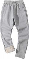 men's winter fleece jogger pants w/ sherpa lining & drawstring waist - duyang logo