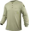 ptahdus fr shirts men’s flame resistant long sleeve henley shirts, 7.1 ounce 100% cotton fr workwear clothing for men logo