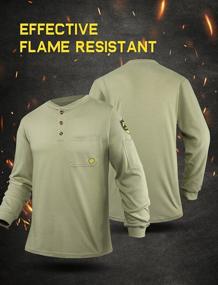 img 3 attached to PTAHDUS FR Shirts Men’S Flame Resistant Long Sleeve Henley Shirts, 7.1 Ounce 100% Cotton FR Workwear Clothing For Men