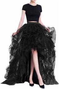 img 2 attached to Women'S High Low Tulle Skirt With Ruffles For Special Occasions