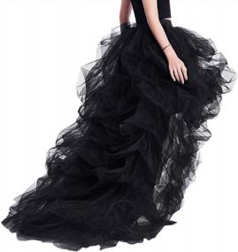 img 3 attached to Women'S High Low Tulle Skirt With Ruffles For Special Occasions