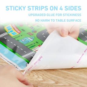 img 1 attached to 40 Pack Disposable Stick-On Placemats For Baby & Kids With Car Toy - 12" X 18" Roadmap Design Table Mats