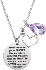 img 4 attached to LParkin Bravery Necklace: Encouragement Gift For Graduation, Birthstone & Best Friend.