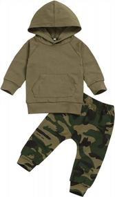 img 4 attached to Toddler Baby Boy Clothes Infant Hoodie Sweatshirt Camouflage Pant Boys Gift Fall Winter Outfits Set