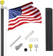 extra thick heavy duty aluminum flag pole kit - wevalor 20ft sectional in-ground flagpole with free 3x5 polyester american flag for residential or commercial outdoor use logo