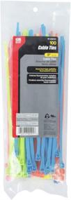 img 1 attached to 🔗 100-Pack of 8-Inch Fluorescent Nylon Cable Ties - Vibrant Organizer for Wires