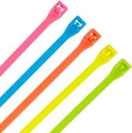 🔗 100-pack of 8-inch fluorescent nylon cable ties - vibrant organizer for wires логотип