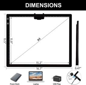 img 3 attached to A3 Light Pad: Elice Tracing Light Box With 3 Colors, 6 Brightness Levels & Wireless Rechargeable LED Board For Weeding Vinyl Diamond Painting Sketching