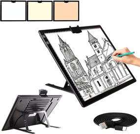 img 4 attached to A3 Light Pad: Elice Tracing Light Box With 3 Colors, 6 Brightness Levels & Wireless Rechargeable LED Board For Weeding Vinyl Diamond Painting Sketching
