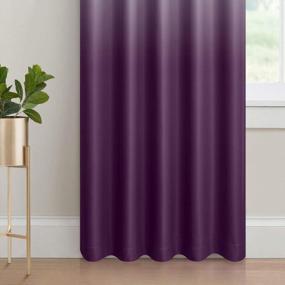 img 1 attached to Yakamok Rod Pocket Ombre Room Darkening Curtains For Bedroom, Light Blocking Gradient Purple And Greyish White Thermal Insulated Curtains Drapes For Living Room(2 Panels, 52X84 Inches)