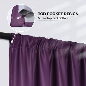 img 3 attached to Yakamok Rod Pocket Ombre Room Затемняющие шторы для спальни, светоблокирующие градиентные фиолетовые и серовато-белые термоизолированные шторы для гостиной (2 панели, 52X84 дюйма)