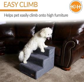 img 2 attached to 🐾 K&amp;H Pet Products Foldable Pet Stairs: Portable Steps for Dogs and Cats - High Bed Access Solution with Storage Options | Multiple Sizes Available