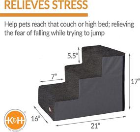 img 3 attached to 🐾 K&amp;H Pet Products Foldable Pet Stairs: Portable Steps for Dogs and Cats - High Bed Access Solution with Storage Options | Multiple Sizes Available