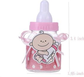 img 2 attached to 🍼 WeddParty Baby Shower Party Favors: 30 Pack Candy Bottles with 10 Yards Ribbon and 120 Pack Acrylic Mini Pacifiers - Pink C, 30