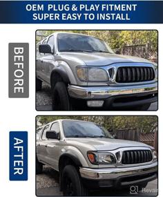 img 1 attached to 🚗 Polly Wales 2001-2004 Tacoma Headlight Assembly - Enhance Your Tacoma's Look with Black Housing, Clear Lens, and Amber Reflector Headlamps - Left and Right Headlight Replacement for 01-04 Tacoma