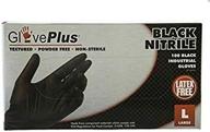 🧤 gloveplus large textured black nitrile gloves 100/box logo