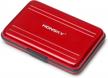 red aluminum memory card box organizer for computer, camera media storage - holds sd, micro sd, sdhc, sdxc, tf securedigital cards by honsky logo
