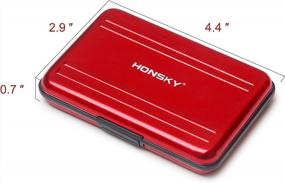 img 2 attached to Red Aluminum Memory Card Box Organizer For Computer, Camera Media Storage - Holds SD, Micro SD, SDHC, SDXC, TF SecureDigital Cards By Honsky