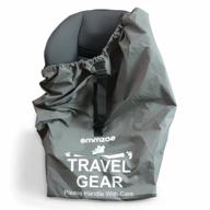 emmzoe premium car seat airport gate check bag - durable nylon, foldable pouch & hand/shoulder strap (gray) logo