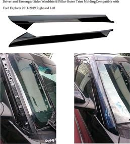 img 3 attached to 🏞️ Gagsu Windshield A-Pillar Molding for Ford Explorer 2011-2019 - Driver & Passenger Side, Front Windshield Trim