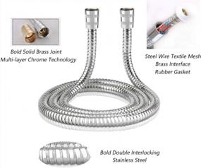img 3 attached to 81-Inch Stainless Steel Shower Hose With Solid Brass Conical Nut By PRUGNA