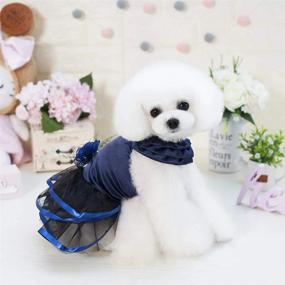 img 2 attached to Transform Your Pup Into A Glam Diva With Tangpan'S Rose Deco Pet Costume: Dark Blue, XL