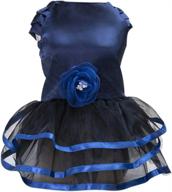 transform your pup into a glam diva with tangpan's rose deco pet costume: dark blue, xl logo