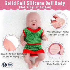 img 2 attached to Silicone Baby Doll - 14 Inch Eyes Closed Boy With Pacifier Capability | Made With Full Silicone Material | Not Vinyl Dolls By Vollence