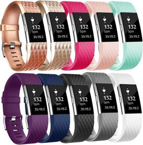 img 4 attached to 🏋️ 10 Pack Fitbit Charge 2 Sport Bands for Enhanced Wellness & Relaxation