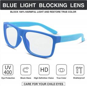 img 3 attached to Kid'S Blue Light Blocking Glasses Set - 2 Pairs, UV400 Protection Computer And Gaming Glasses For Boys And Girls Ages 5-13 By DEAFRAIN