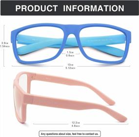 img 2 attached to Kid'S Blue Light Blocking Glasses Set - 2 Pairs, UV400 Protection Computer And Gaming Glasses For Boys And Girls Ages 5-13 By DEAFRAIN