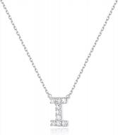 personalized and dainty: jewlpire 925 sterling silver initial necklaces with aaaaa+ cubic zirconia for women and girls logo