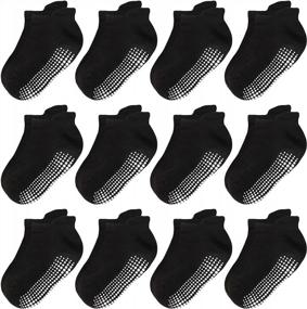 img 4 attached to BOOPH Non Slip Toddler Socks Baby Boys Girls Anti Skid Grip Low Cut Socks