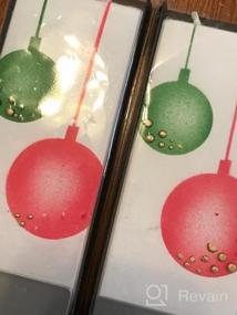 img 5 attached to Раскрашенные вручную рождественские свечи Flatyz с красным и зеленым орнаментом - декоративные свечи в подарок для мужчин и женщин, 6 дюймов