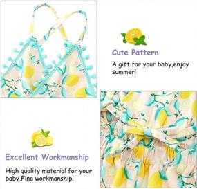 img 2 attached to Adorable Backless Romper Bodysuit Set With Tassel Detail For Baby Girls - Includes Matching Headband