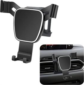 img 4 attached to 📱 LUNQIN Car Phone Mount for 2017-2021 Mazda CX-5 CX5 Auto Accessories - Navigation Bracket with Interior Decoration - Mobile Cell Phone Holder