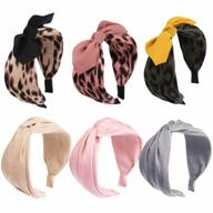 6 pack women's headbands: boho, leopard & cheetah hair ties - elastic bow turban wraps for women | exacoo logo