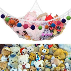 img 2 attached to 🧸 Meirenda Hammock Stuffed Animals Organizer: The Ultimate Kids' Home Store Solution